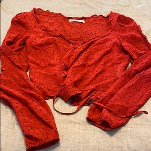 Reformation red polka dot top